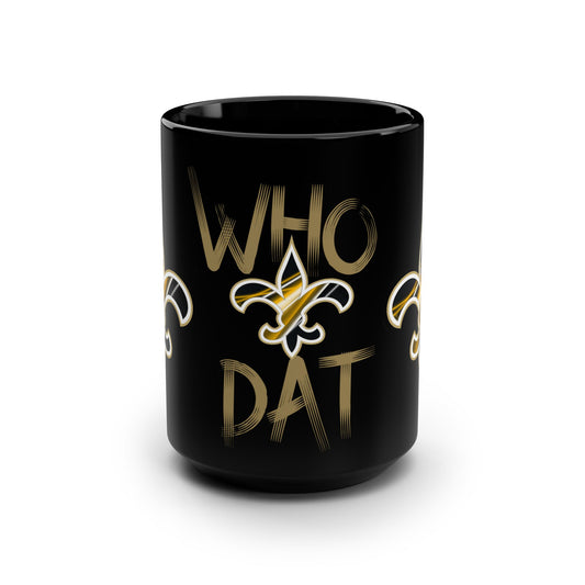 Who Dat Black Mug, 15oz