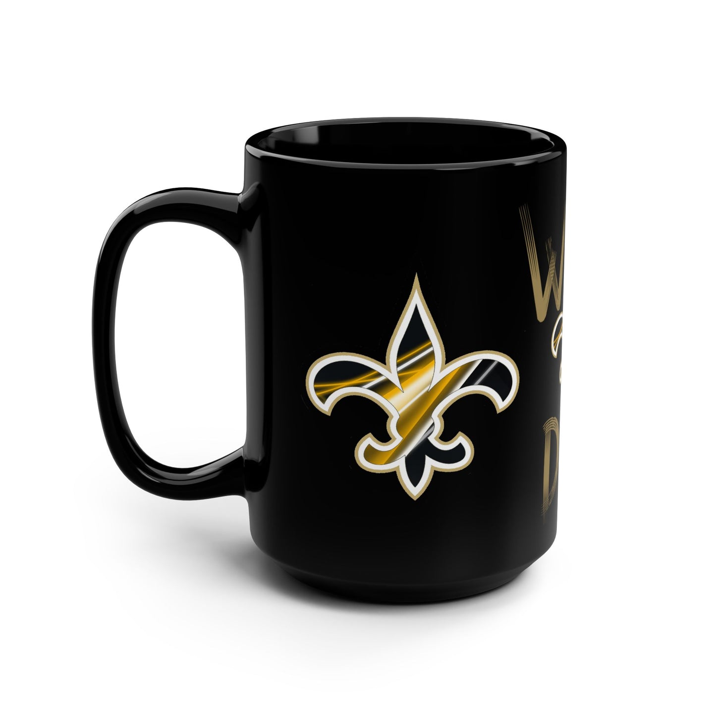 Who Dat Black Mug, 15oz