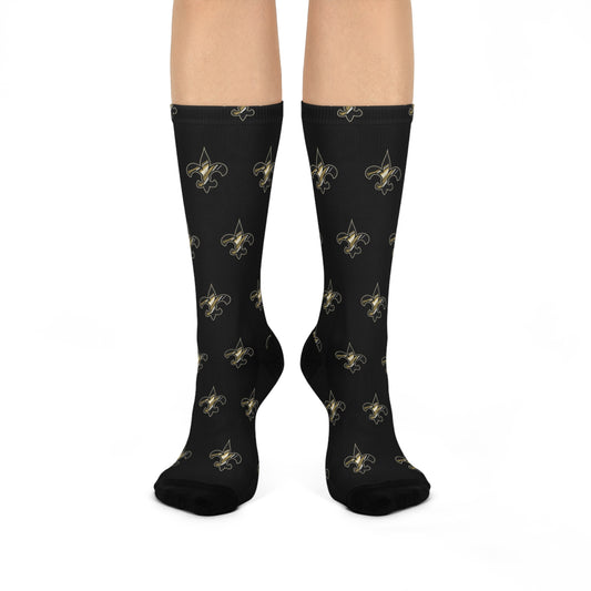 New Orleans Cushioned Crew Socks Black