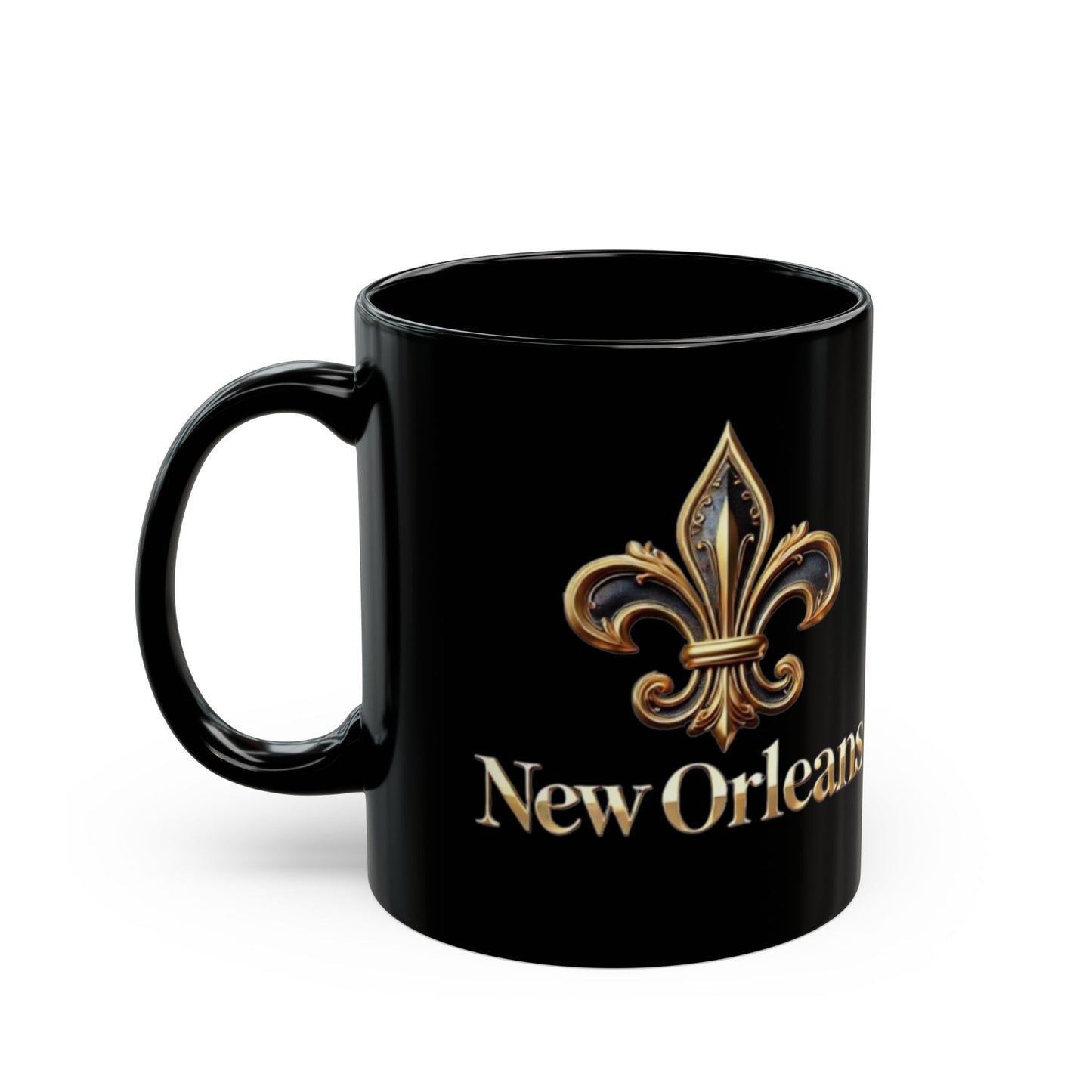 New Orleans Black & Gold Mug Fleur De Lis (11oz)