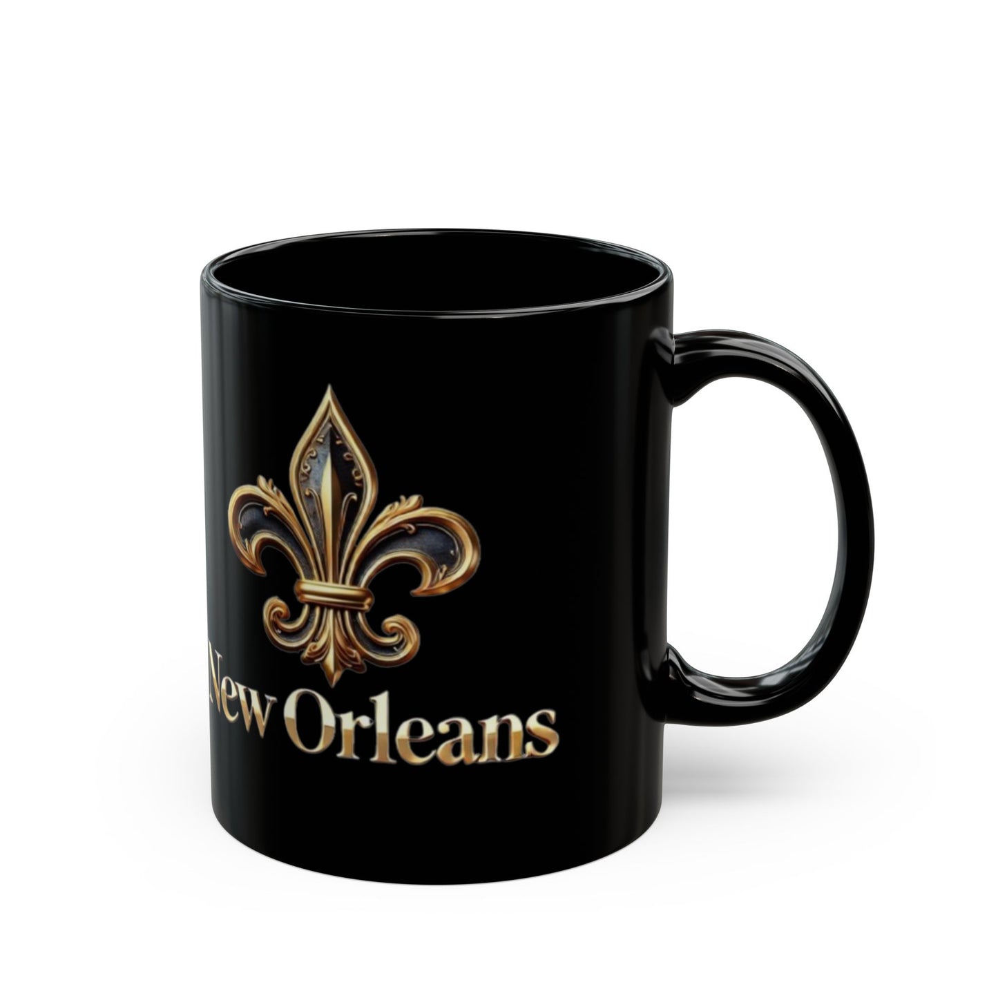 New Orleans Black & Gold Mug Fleur De Lis (11oz)