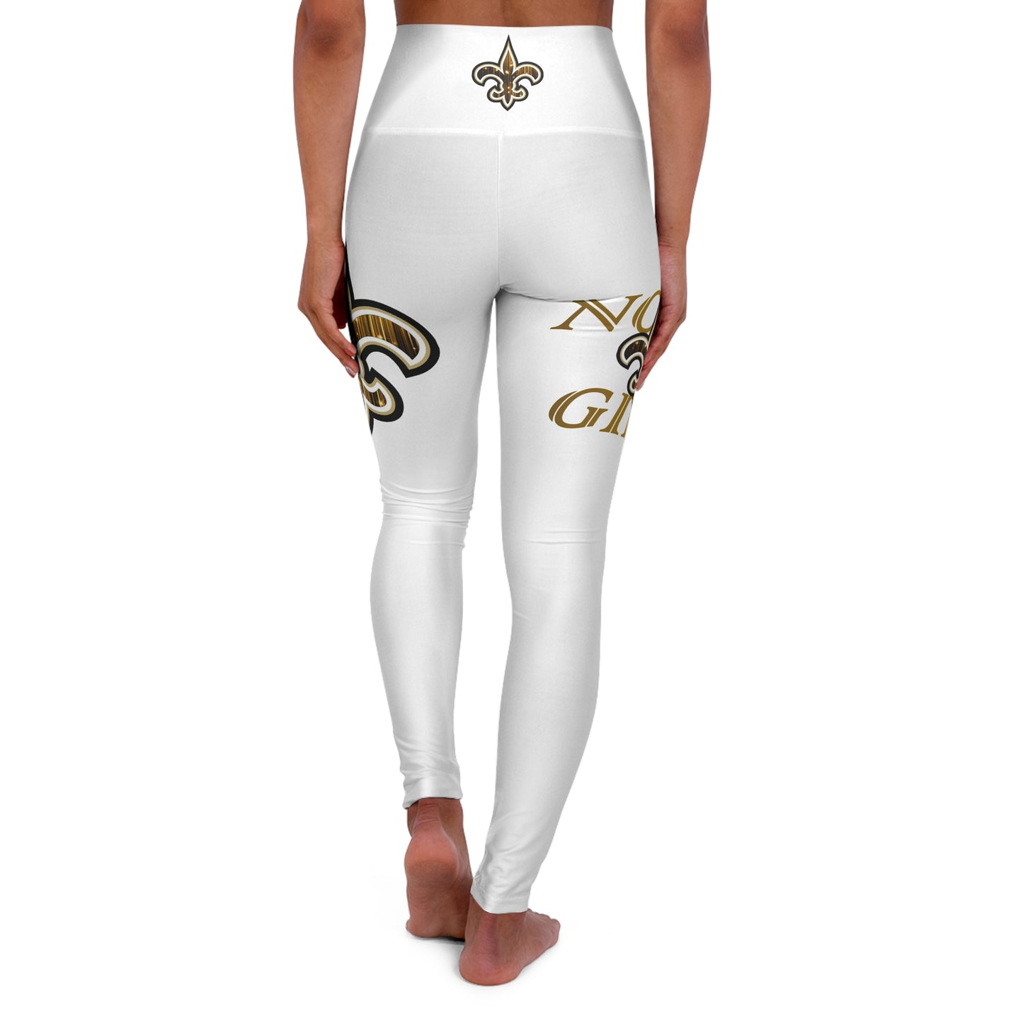 New Orleans NOLA GIRL High Waisted Yoga Leggings White