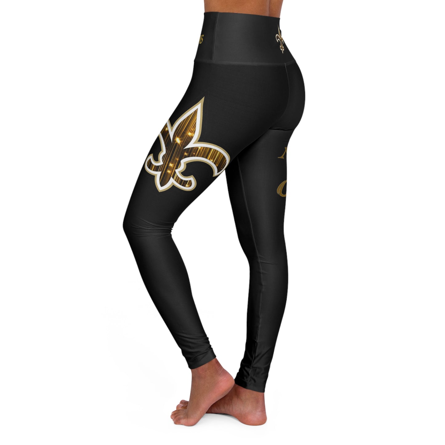 New Orleans NOLA GIRL High Waisted Yoga Leggings Black